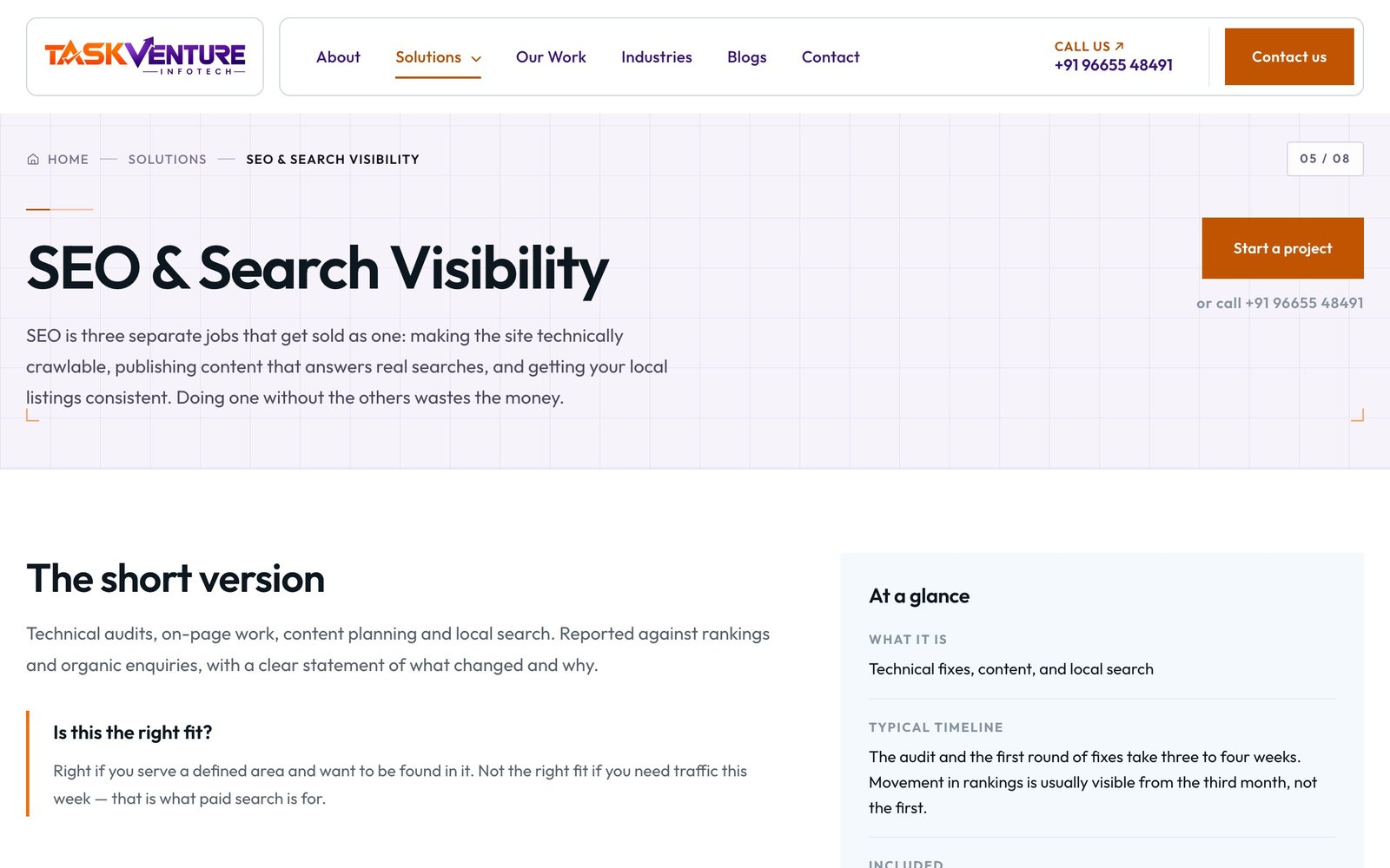 Clinic site & local search — the live site